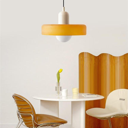 Modern Art Deco Glass Pendant Light – Colorful Halo Ceiling Lamp 9.8"–13.8" Diameter