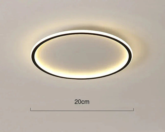 Minimalist Round Halo LED Ceiling Light – Modern Scandinavian Flush Mount for Warm Ambient Lighting