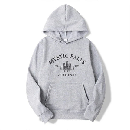 Title Mystic Falls Virginia Hoodie Salvatores Shirt Unisex Long Sleeve Crew Neck Pullovers Hoodies Casual Sweater For Vampire Fans