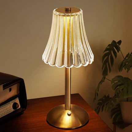 Gold Crystal Table Lamp – Elegant Sparkling Accent Light for Bedroom or Living Room Décor