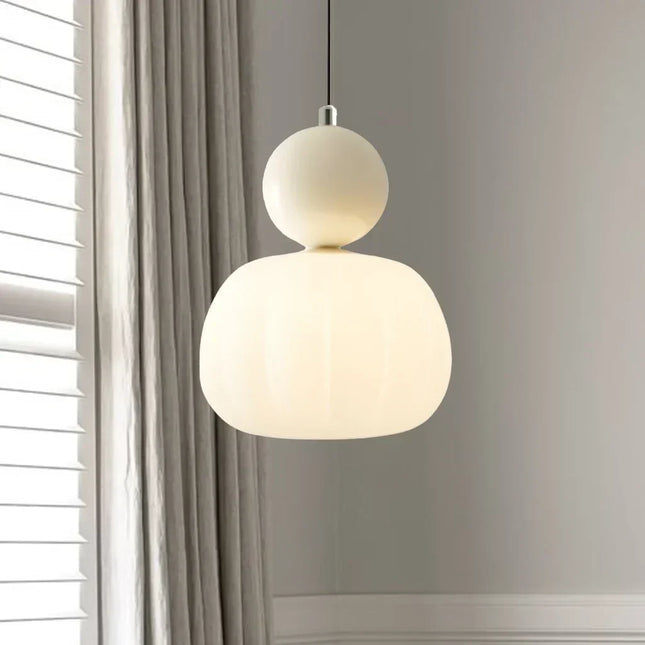 Elegant Art Deco Pendant Light – Cream Shade Ceiling Lamp with Adjustable Height