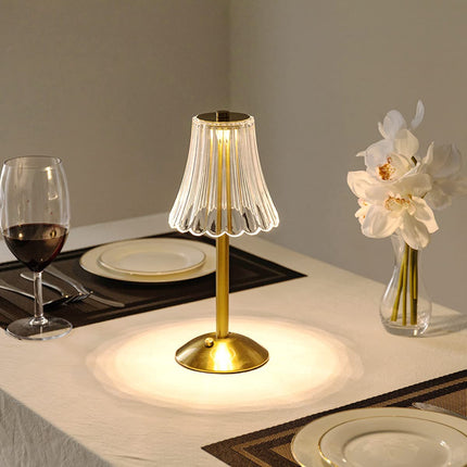 Gold Crystal Table Lamp – Elegant Sparkling Accent Light for Bedroom or Living Room Décor