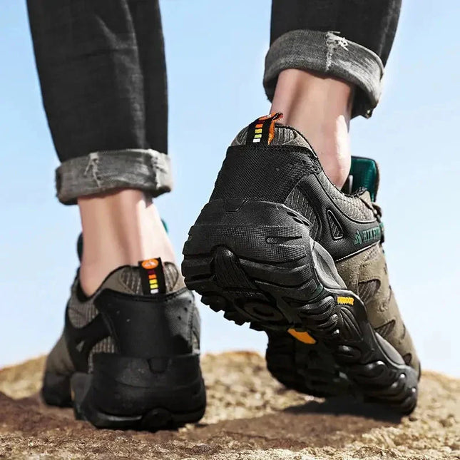 Ledorin Men's Leather Hiking Shoes – Outdoor Walking Shoes