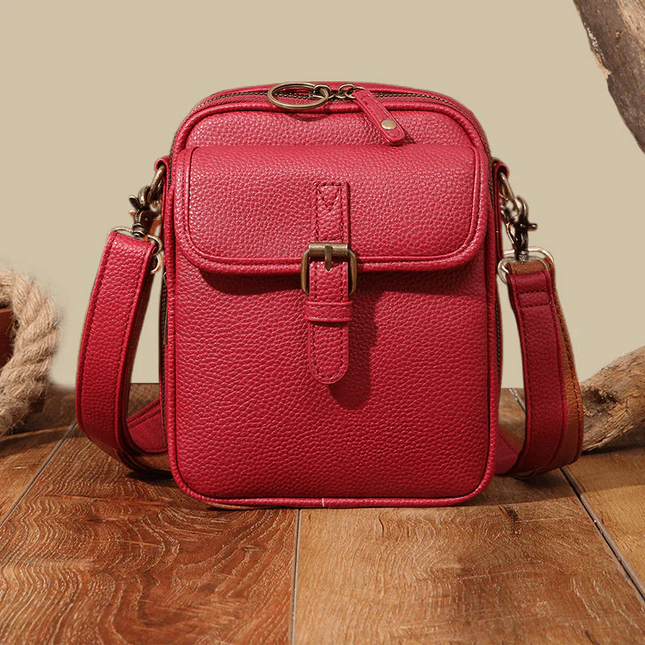 Stylish Small Leather Crossbody Bag for Women – Compact & Practical with Multiple Pockets